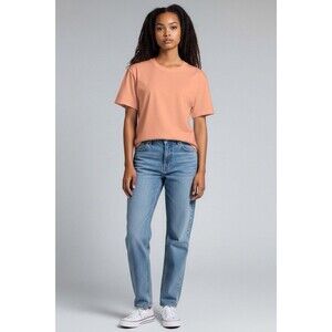 EVERYBODY.WORLD Women Pink Short Sleeve T-Shirt Medium Made In USA